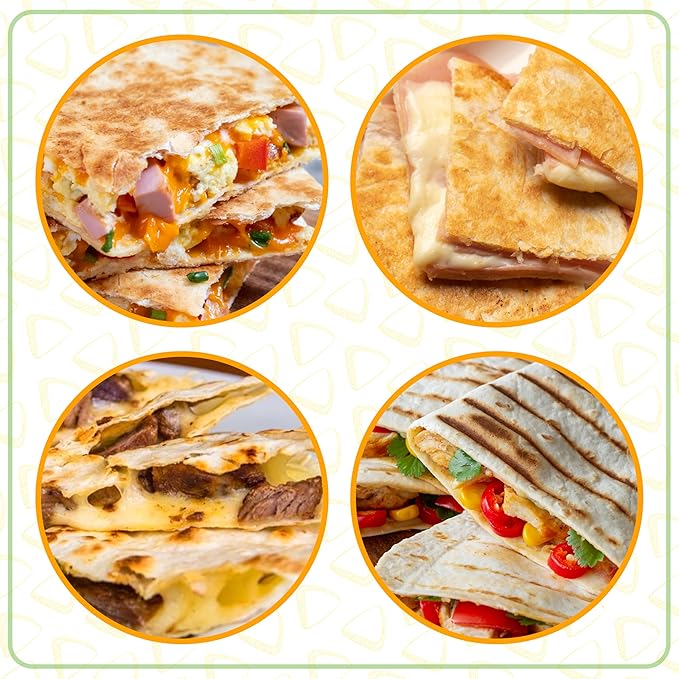 Nostalgia Taco Tuesday Quesadilla Maker – Fits up to 5½-Inch or Street Taco Sized Tortillas - 6-Wedge Cooking Surface - Perfect for Beef, Chicken, Veggie,& Cheese Quesadillas - Red