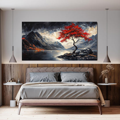 Canvas Wall Art Decor Black and White Vintage Wall Art Wall Art Pictures for Living Room Large Landscape Wall Art Prints Art Work for Wall Decor Red Artwork for Walls Bedroom Office Decor 29" X 58"