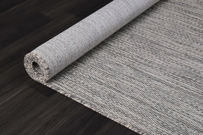 CAMILSON Outdoor Rug 5x7 Modern Area Rugs for Indoor and Outdoor Patios and Porches - Waterproof, Washable, Non-Shedding, Easy-to-Clean Outside Carpet (5 x 7, Solid - Silver Gray)