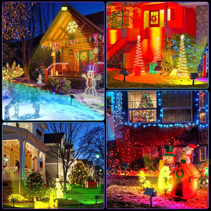 WELALO Solar Color Changing Spot Lights Outdoor, Waterproof Solar Christmas Lights with 9 Modes, Multicolor RGB Landscape Spotlights for Garden Yard Driveway Lawn Patio Pathway Decorations, 6 Pack