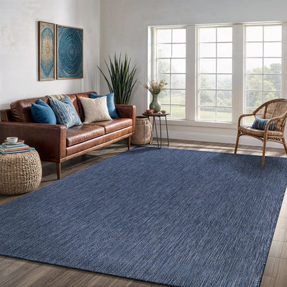 Washable Indoor Outdoor Rug 6x9 Weather Resistant Area Rugs Modern Solid for Porch Deck Balcony Backyard Patio Outside Carpet (6 X 9 Azure Blue)