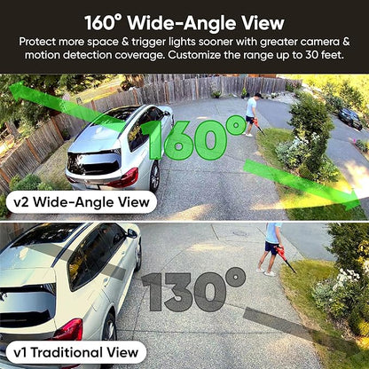 WYZE Floodlight Camera v2, Security Camera Outdoor, 2K HD with Color Night Vision, 2800-Lumen LEDs, 160° Wide View, 105dB Siren, Works with Alexa & Google Assistant, Wired, Free Expert Support