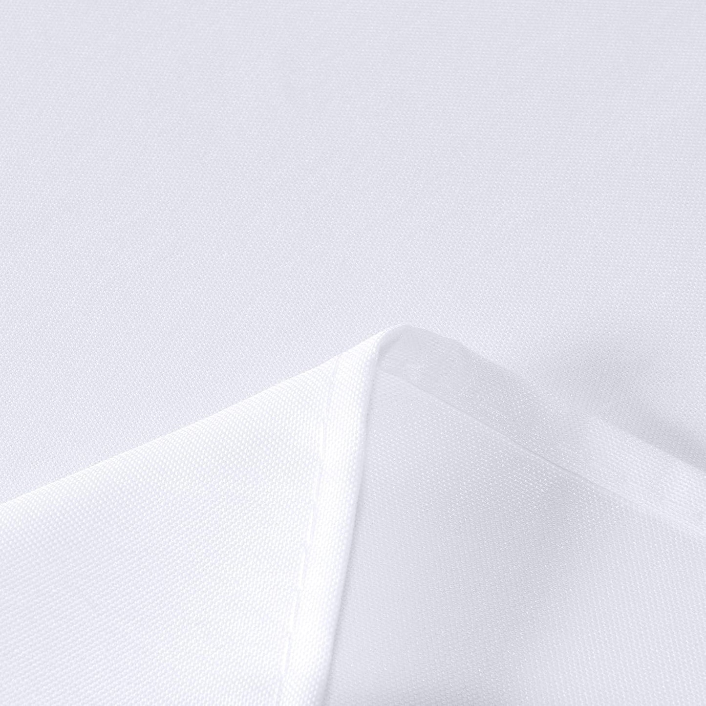 sancua Rectangle Tablecloth - 60 x 120 Inch - Stain and Wrinkle Resistant Washable Polyester Table Cloth, Decorative Fabric Table Cover for Dining Tables, Buffet Parties and Camping, White