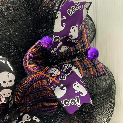 Scary Creepy Skeletons Halloween Wreath Available in 24 inch and 28 inch diameters