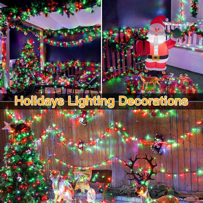 Ollny Christmas Lights, 1000LED 328FT Long Christmas Tree Lights with 8 Modes Remote Timer IP44 Waterproof, Outdoor String Lights for Tree House Yard Outside Xmas Decorations (Red+Green)