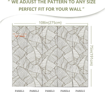 Gray Banana Leaf Wall Mural Wallpaper for Bedroom Living Room Office(Not Peel and Stick)
