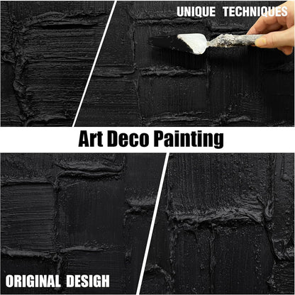 Modern Living Room Wall Decor Abstract Canvas Wall Art for Bedroom Black Wall Paintings for Living Room Size 24 x 47 Inch