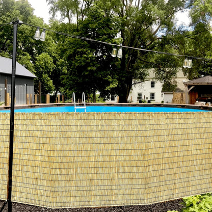 Bamboo Reed Fencing, Natural Bamboo Fence Rolls 6 Feet High, Decorative Privacy Screen Reed Curtains for Patio Balcony Garden Backyard Outdoor, 6 x 16 FT