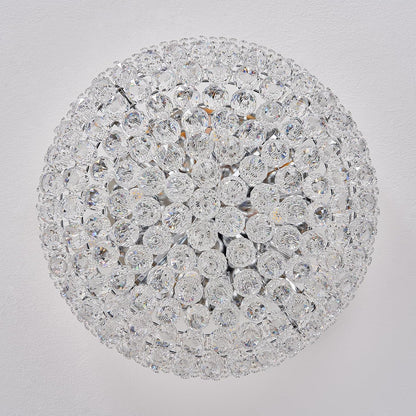 12-Light Crystal Flush Mount Chandelier Ceiling Light Fixture for Living Room Dining Room Bedroom Foyer Entryway Hallway Closet Bathroom (Chrome D24)