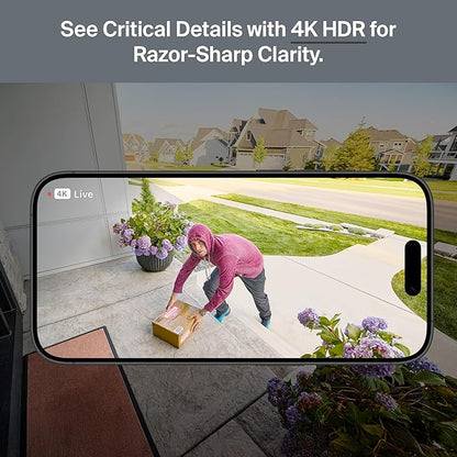 Arlo Ultra Security Camera 4K HDR (3rd Gen, 2025 Release) + SmartHub, Battery Power, Emergency Response, AI Event Captions, 1-Month Trial of Secure Plan, 180° Field of View, 3 Cam, White