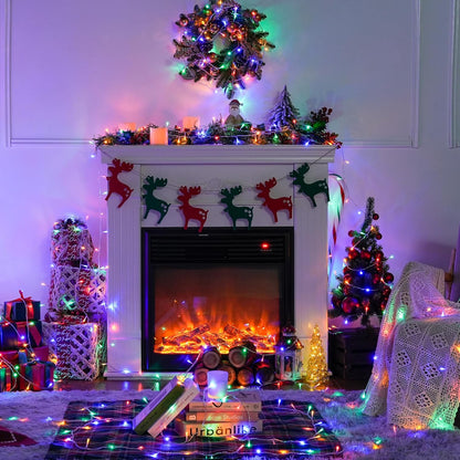 JMEXSUSS 300 LED Multicolor Christmas Tree Lights 8 Modes Colored String Lights Indoor Outdoor Multicolor Christmas Decor Lights Plug in for Christmas Tree Room Party Decoration