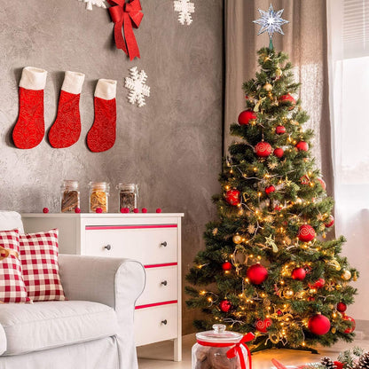 ODEETRONIC Christmas Tree Topper Star, 8in 120V UL Certified Double Sided 8-Point Star Christmas Treetop Lights, Indoor Lighted Christmas Tree Decorations for Xmas Home Party Wedding Decor, Cool White