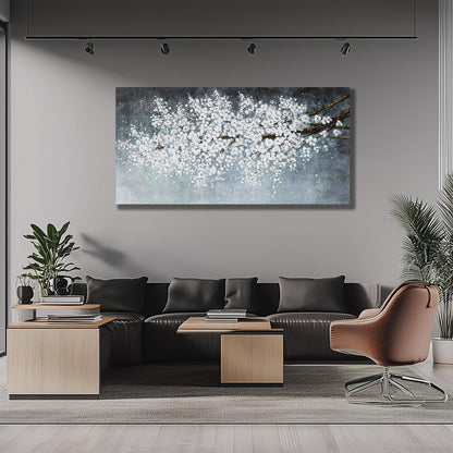 Belmrxne Flower Wall Decor White and Black Wall Art Home Decor Aesthetic Unique Canvas Painting for Living Room Bedroom Dining Room Office Home Decor 24x48 inch