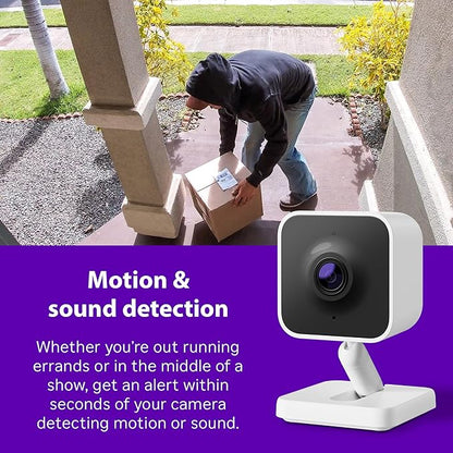 Roku Outdoor Camera - Home Security - IP65 Weather Resistant Wired Security Camera & Pet Monitor with 1080p HD Night Vision, Compatible with Alexa & Google, WDR, Motion & Sound Detection (Pack of 4)