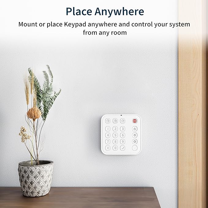 Arlo Wire-Free Keypad for Arlo Home Security System - Certified Accessory - Alarm Keypad, DIY Install, Built-in Siren, White - KB1001