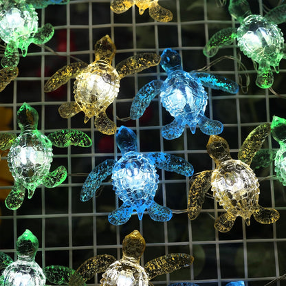 Beach Ocean Themed String of Sea Turtle Fairy Lights Decor 10ft 30 Tortoises USB or Battery Operated with Remote Control for Turtle Lover Bedroom Summer Nautical Tree Decoration