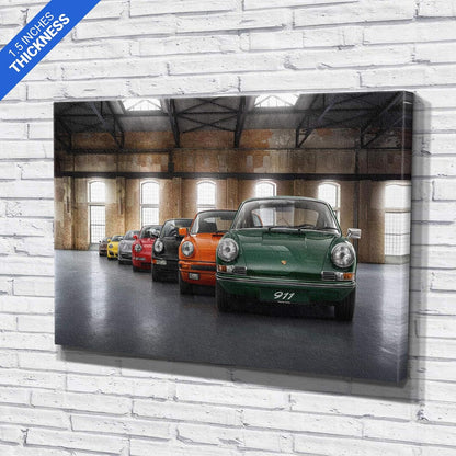 Porsche Car 911 Color Revolution Canvas Art Print Picture Wall Home Decor - Various Sizes (45in x 30in Gallery Wrapped)