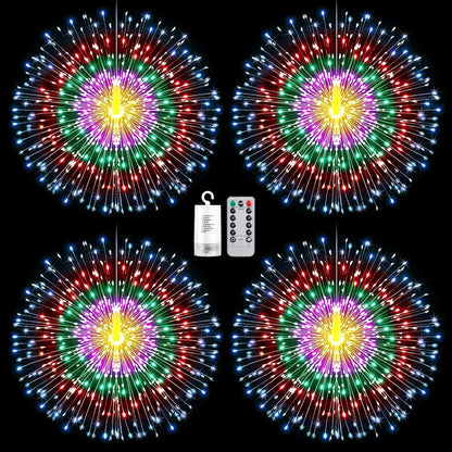Techip 4Pcs Multicolor String Lights - 225LED Copper Wire Hanging Lights with Remote, 8 Modes, Waterproof for Wedding & Christmas Decorations