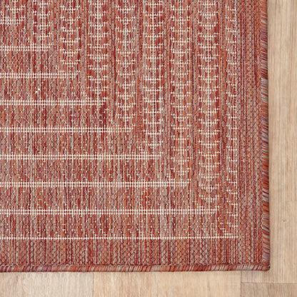 Adiva Rugs Outdoor Indoor Area Rug, Weather Resistant, Easy to Clean, Stain Resistant Floor Mat for Dining Room, Backyard, Deck, Patio (Copper Weiss, 6' x 9')