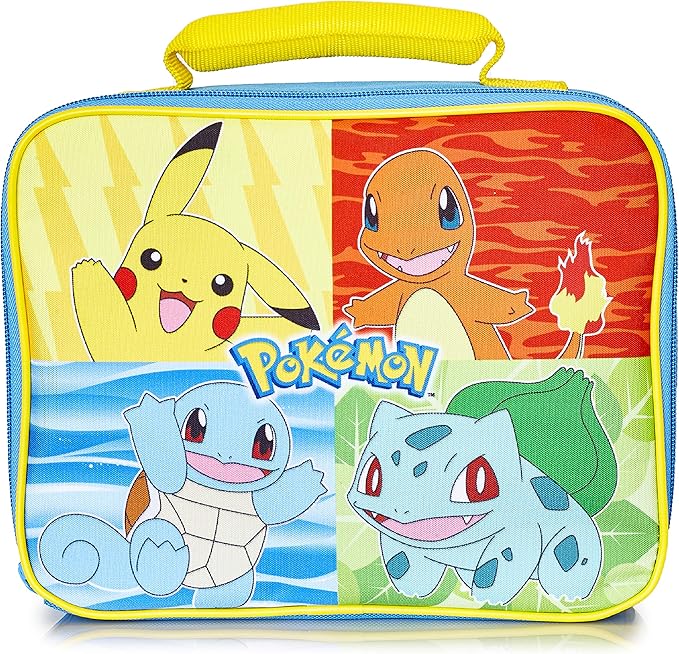 Pokemon Insulated Lunch Bag - Pikachu Lunch Case for School, Travel, Days Out (Yellow/Multi)