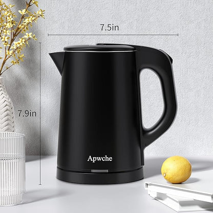 Portable Electric Kettle, 27oz/0.8L Stainless Steel Travel Kettle with Auto Shut-Off (Black)