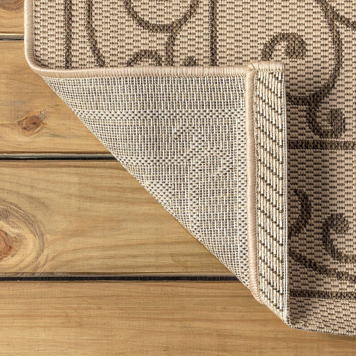 JONATHAN Y Vintage Filigree Indoor Outdoor Square Area Rug 9X9 Beige/Brown, Charleston Textured Weave for Backyard, Patio, Porch, Easy-Cleaning, High Traffic, Pet-Friendly, Non-Shedding (SMB106A-9SQ)