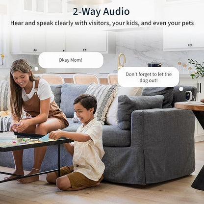 Arlo Essential Security Camera 2K Indoor/Outdoor 2 Cameras, Essential 2K Indoor 1 Camera, Video Doorbell & Solar Panel Bundle | Battery gets Charged with Solar Panels | White