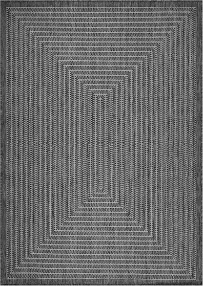 Adiva Rugs Outdoor Indoor Area Rug, Weather Resistant, Easy to Clean, Stain Resistant Floor Mat for Dining Room, Backyard, Deck, Patio (Pebble Weiss, 9' x 12')