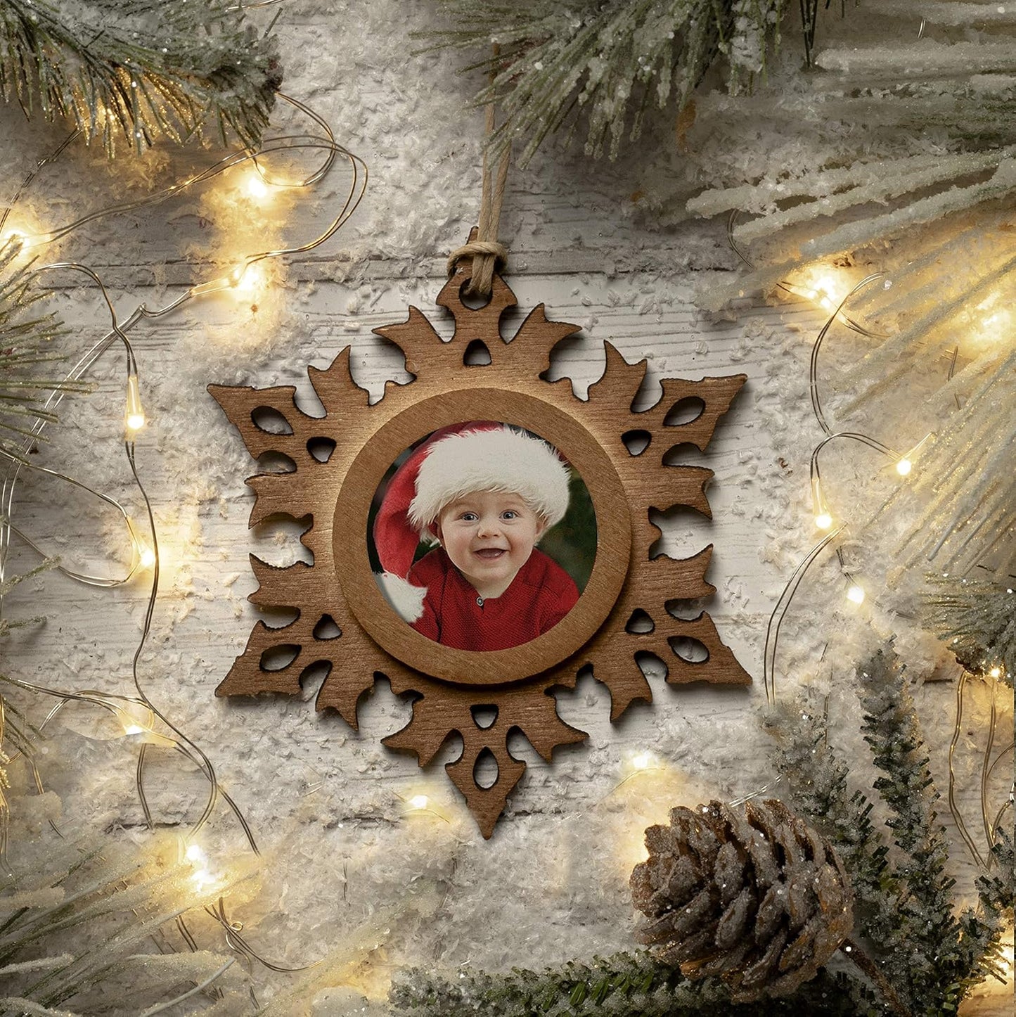 Wood Snowflake 1.5" Photo Ornament - Pack of 100