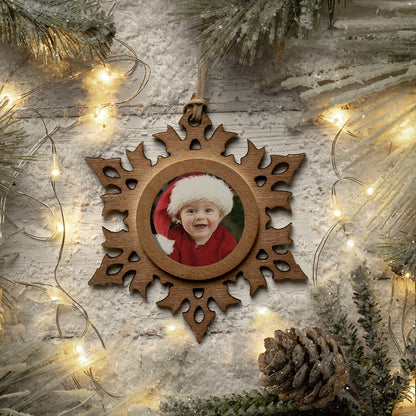 Wood Snowflake 1.5" Photo Ornament - Pack of 100