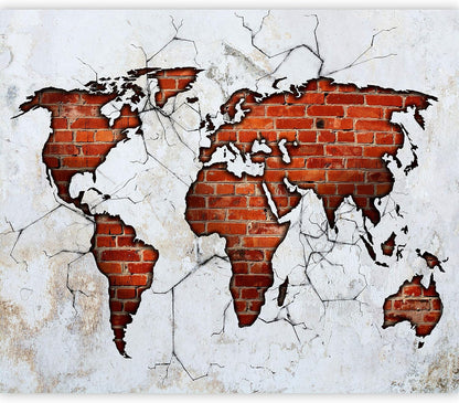 artgeist Wall Mural World Map 77x55 in - XXL Peel and Stick Self-Adhesive Wallpaper Removable Large Sticker Foil Wall Decor Print Picture Image Design Map of The World k-A-0495-a-a